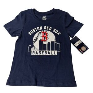 Glitter Skyline MLB Boston Red Sox T-Shirt Navy New Girls Size 6/6X